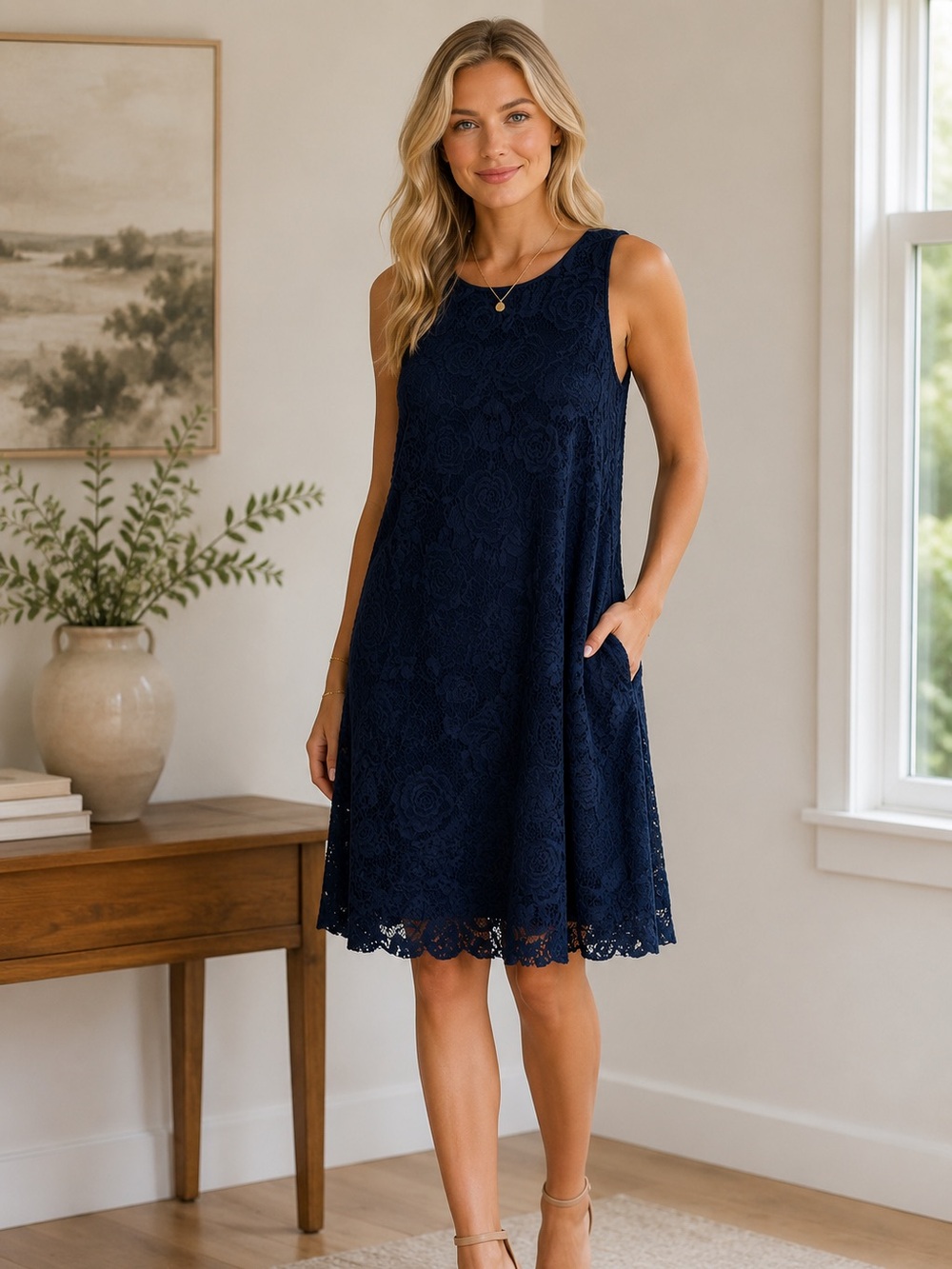 Cute by Daisy navy shift dress